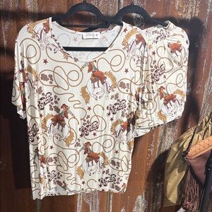 Rodeo PJ Set-Short Sleeve Top W Shorts